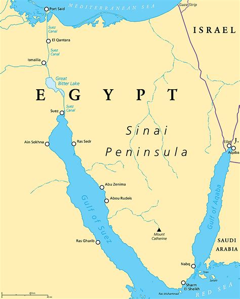 where is the sinai desert located on a map